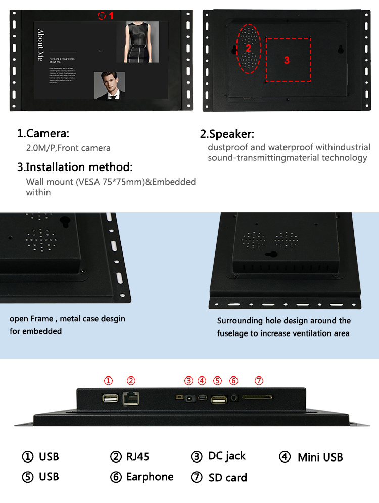 with RJ45 Ethernet Port Poe Touch Screen Tablet