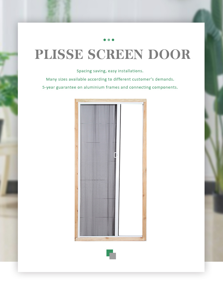 Adjustable Invisible PP Plisse Insect Door Sliding Pleated Retractable Fly Screen