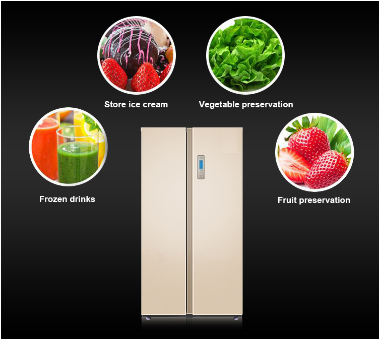 French Four Door Refrigerator with Freezer and Fridge for Wholesale