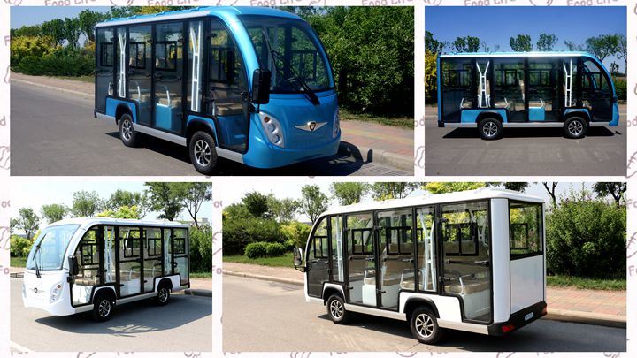 Wholesale 11 Seats Electric Sightseeing Bus for Sale with Enclosed Doors