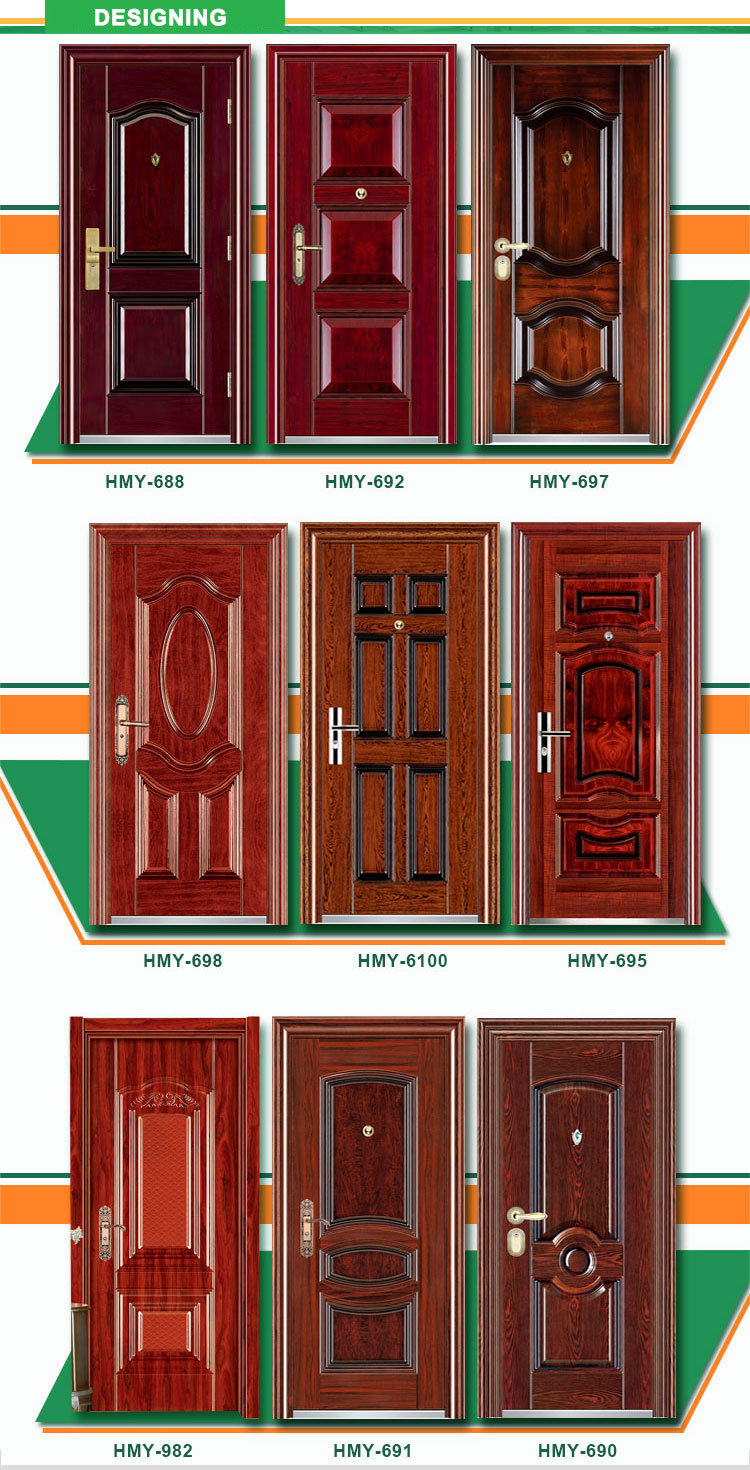 New Design Security Steel Door Entrance Front Door Fireproof Main Door