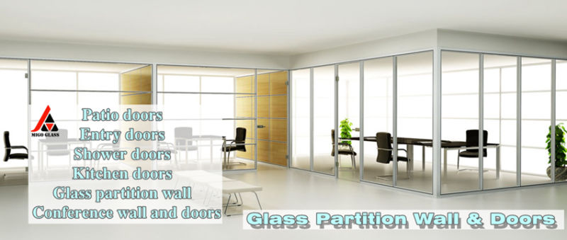 Frosted/Obscure Glass Doors, Glass Panels for Interior Glass Door, Glass Partitions