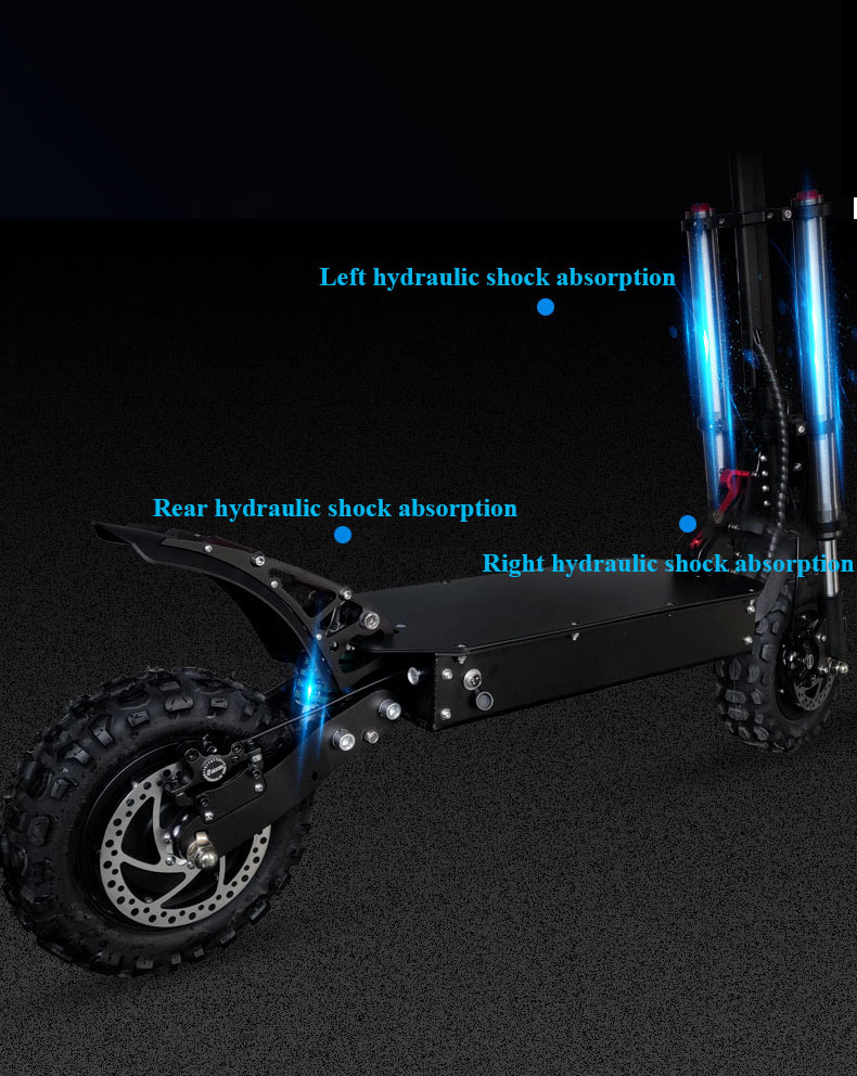 Black Adult Electric Scooter with Smart Screen Offroad Outdoor Scooters