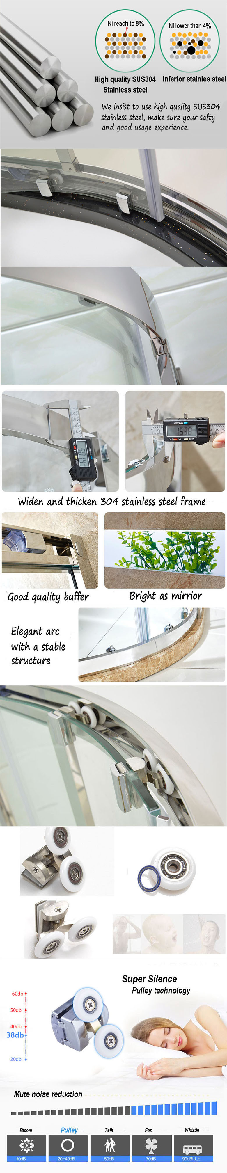 Bathroom Screen Sliding Door Glass with High Quality (BL-Z3506)