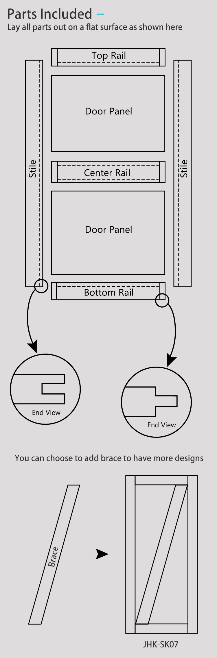 Jhk-Sk10g High Quality Wood Accordion Doors Entry Door Shaker Door