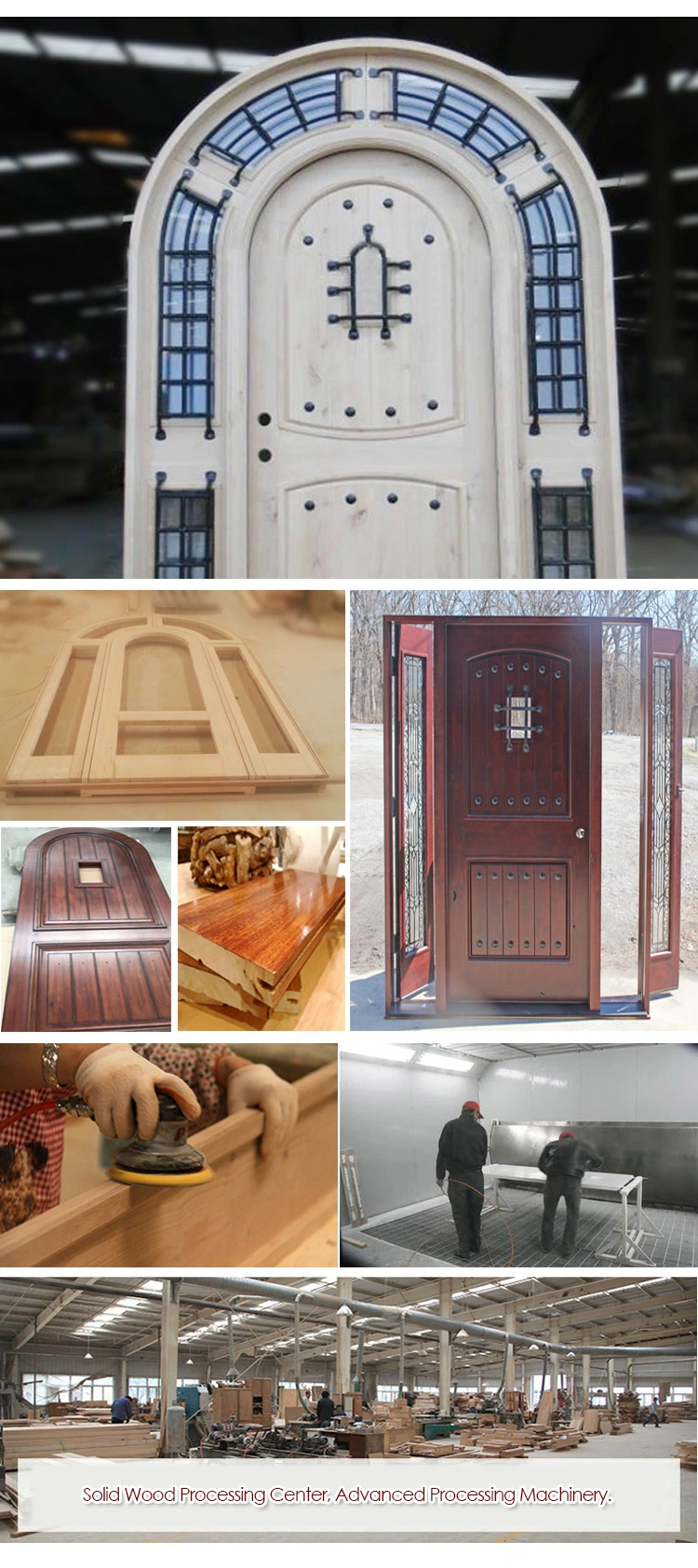 Exterior Mahogany Solid Wood Door Front Entry Door with Sidelites Open Door