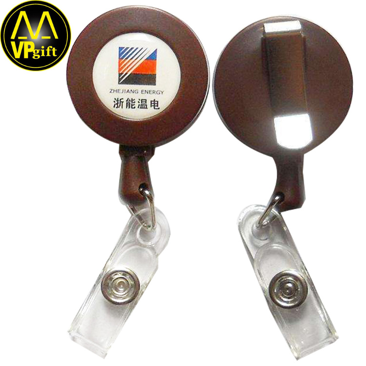 Custom Wholesale Retractable Resin PVC and Metal Key Badge Clip Reel
