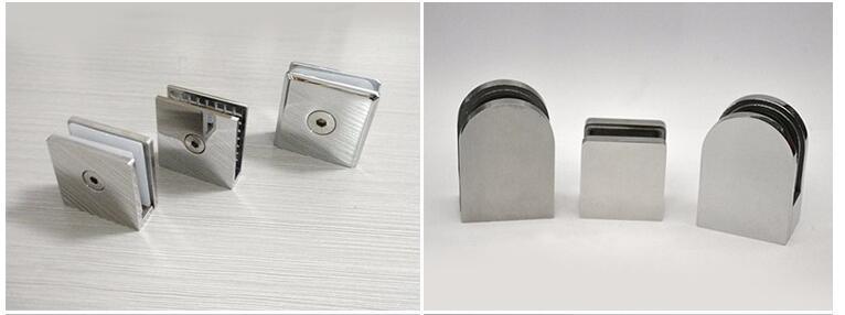 Stainless Steel Frameless Glass Patch Fittings Double Side Glass Clamp