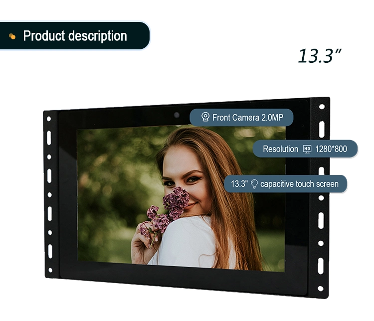 Industrial Display Android Touch Screen Monitor/Wall Mount Touch Screen Frameless 13.3 Inch Frameless Embedded Display