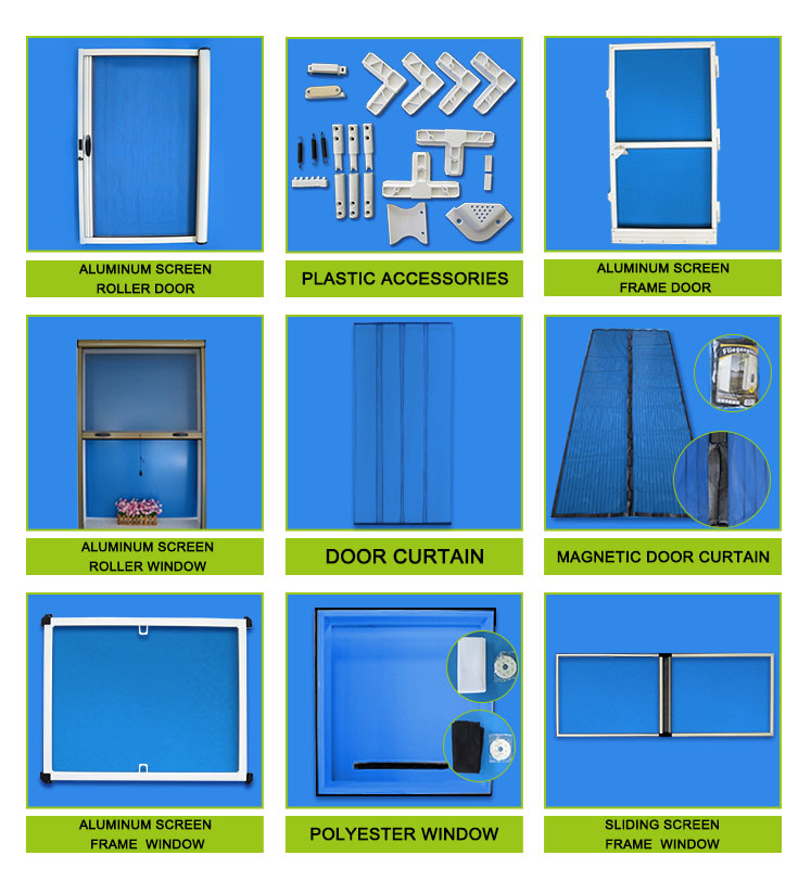 Aluminum Frame Flyscreen Door with Mosquito Net