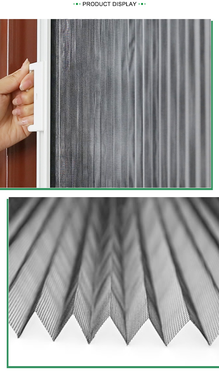 Wholesale Plisse Insects Screen Retractable Screen Mesh for Sliding Door Folding Mosquito Nets