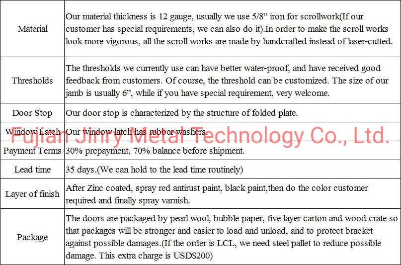 Security Iron Door Castle Door with Sidelights Front Entry Iron Front Gate