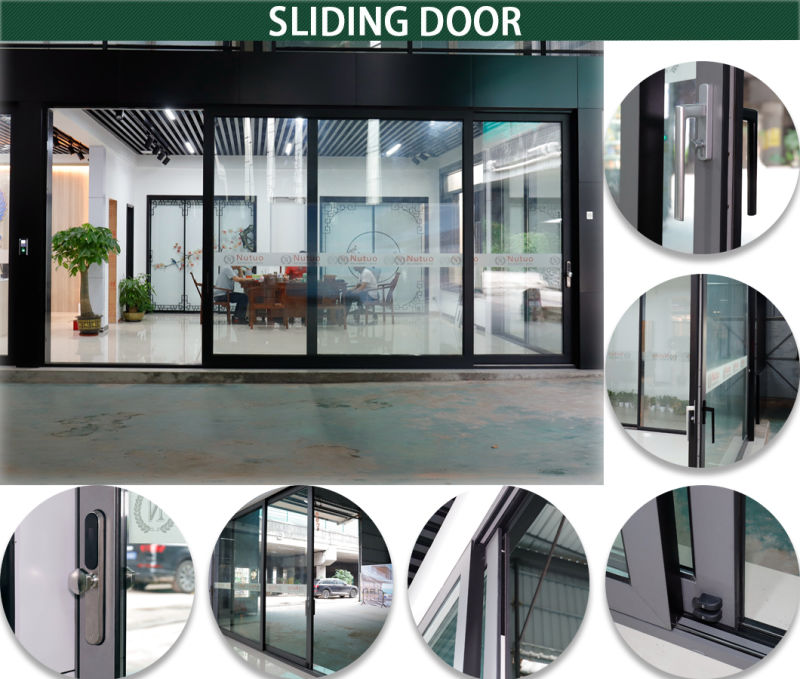 Foshan Manufacturer Anti-Thief Tempered Glass Aluminum Ultra Slim Frame Door with Mosquito Net