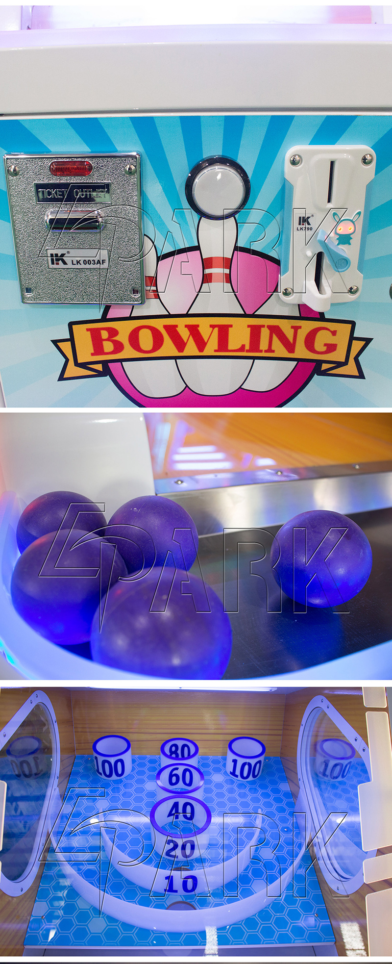 Happy Bowling Epark Lunch Ball Coin Operated Game Machine for Sale