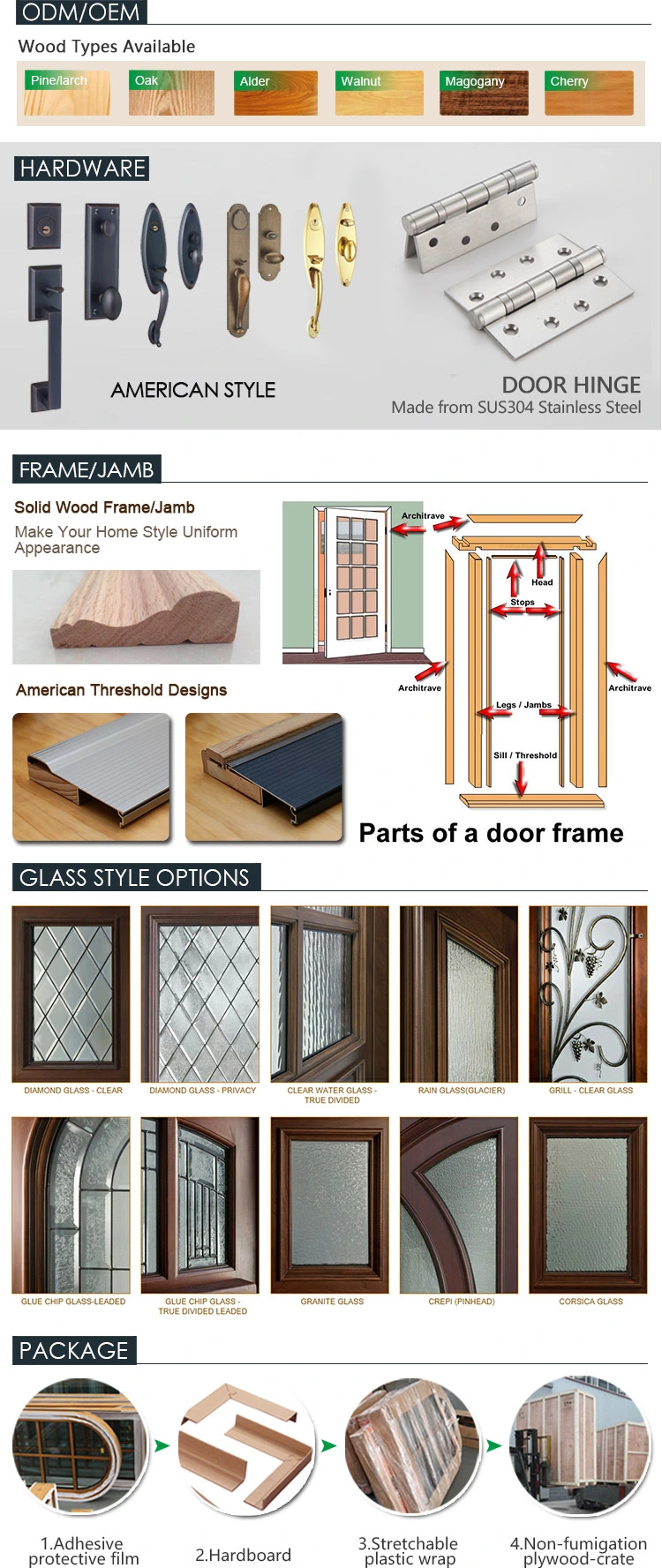 Exterior Mahogany Solid Wood Door Front Entry Door with Sidelites Open Door