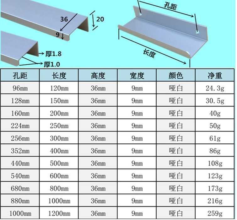 Wardrobe Sliding Door Handle, Wardrobe Door Handle, Sliding Door Handle, Al-1001