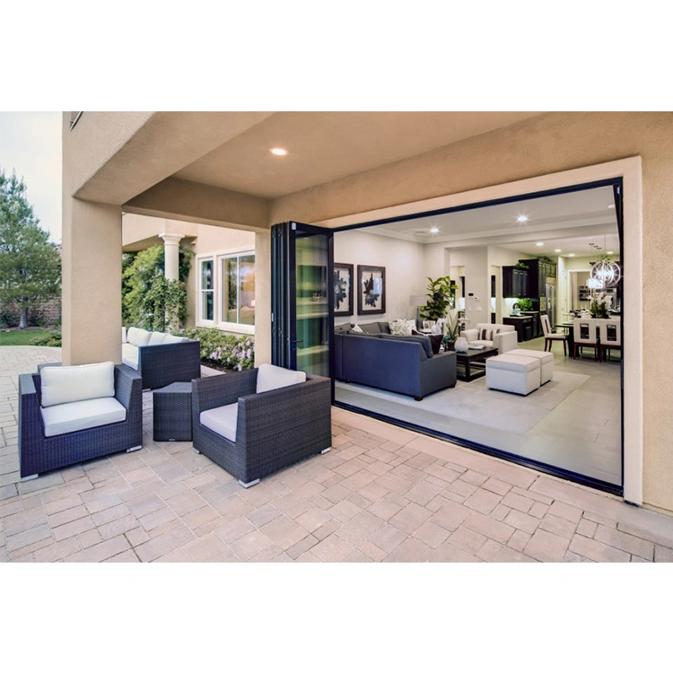 Residential Exterior French Glass Doors, Balcony Sliding Glass Door, Patio Accordion Bi Fold Door