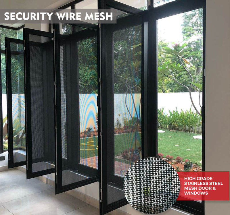 Stainless Steel Woven Wire Mesh Window and Door Security Screen