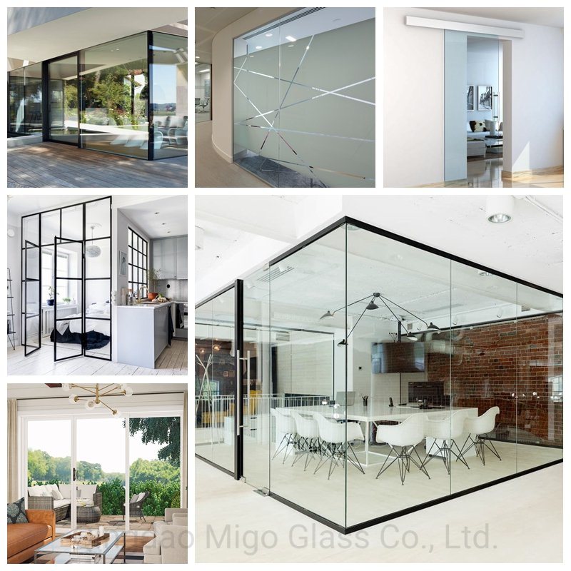 Frosted/Obscure Glass Doors, Glass Panels for Interior Glass Door, Glass Partitions