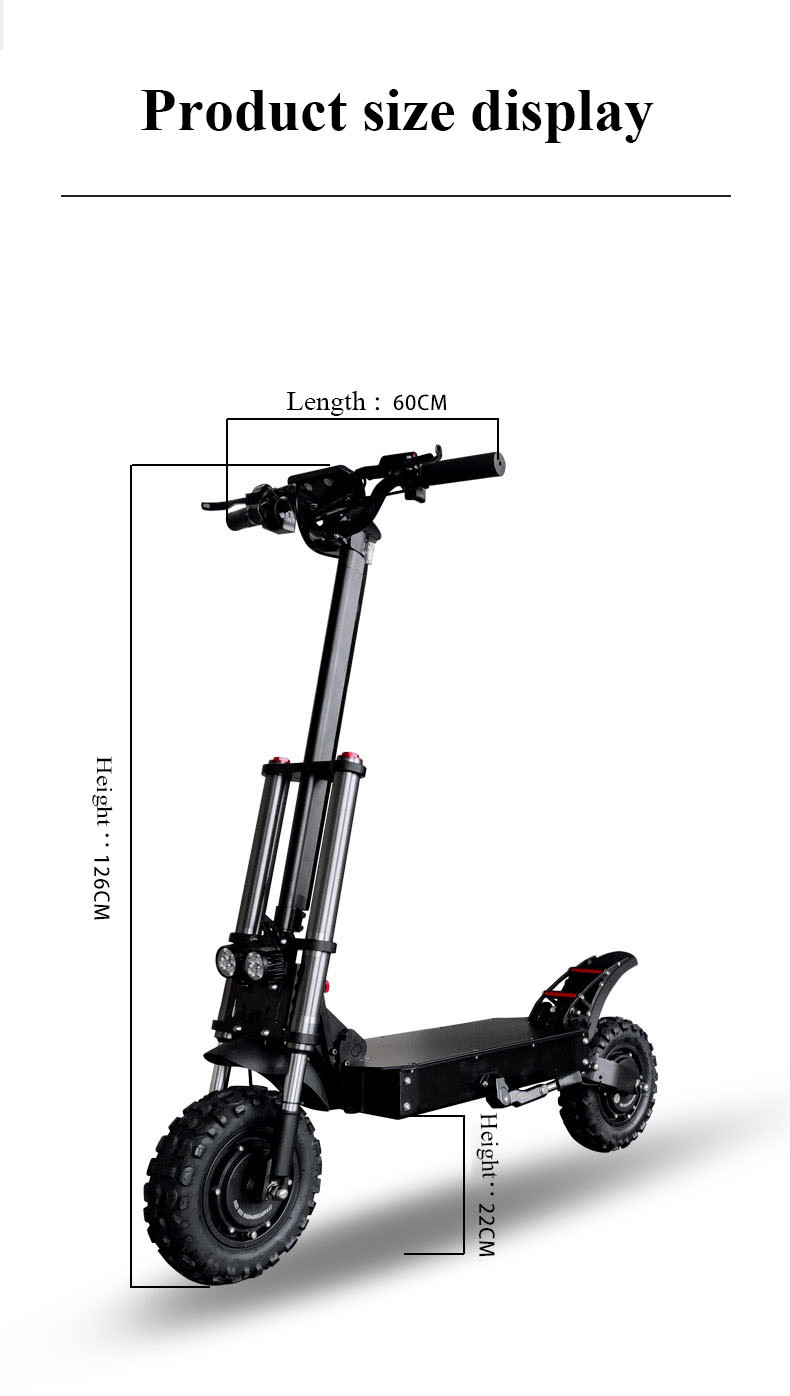 Black Adult Electric Scooter with Smart Screen Offroad Outdoor Scooters