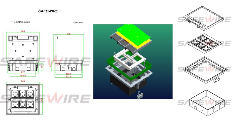 Raised Floor Trunking System Access Floor Socket/Floor Boxes