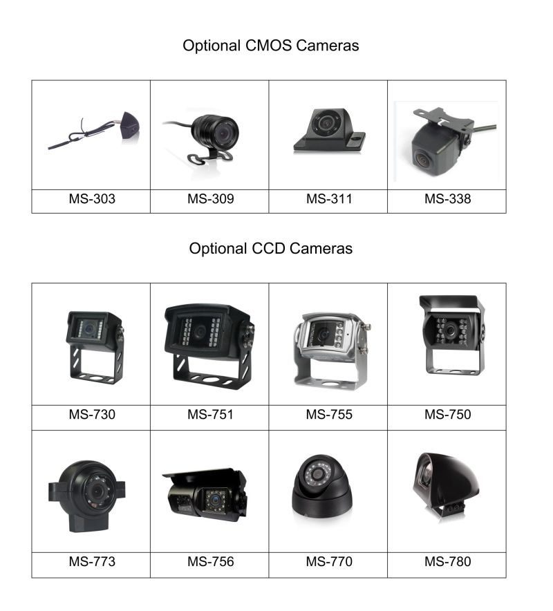 IP69 CCD Car Camera for Front and Rearview, White & Black Optional