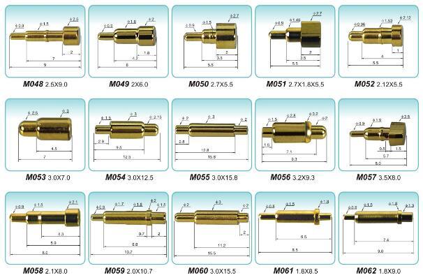 Spring Pogo Pin Bent Antenna Thimble Shockproof Waterproof Bluetooth Headset Charging Test Pin Pogo Pin Connector