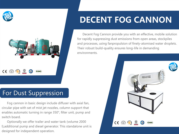 Simple to Use High Performance Water Spraying Fog Cannon for Dust Control