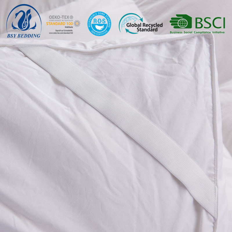 Duck Feather Mattress Hotel White Duck Feather Fillings Comfort Mattress Protector