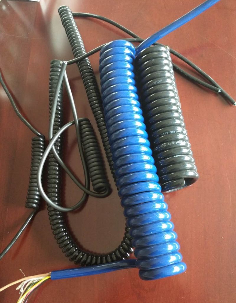 Factory Customized RoHS PVC Insulated PUR Coil Electric Wire Coiled Spiral Spring Cable