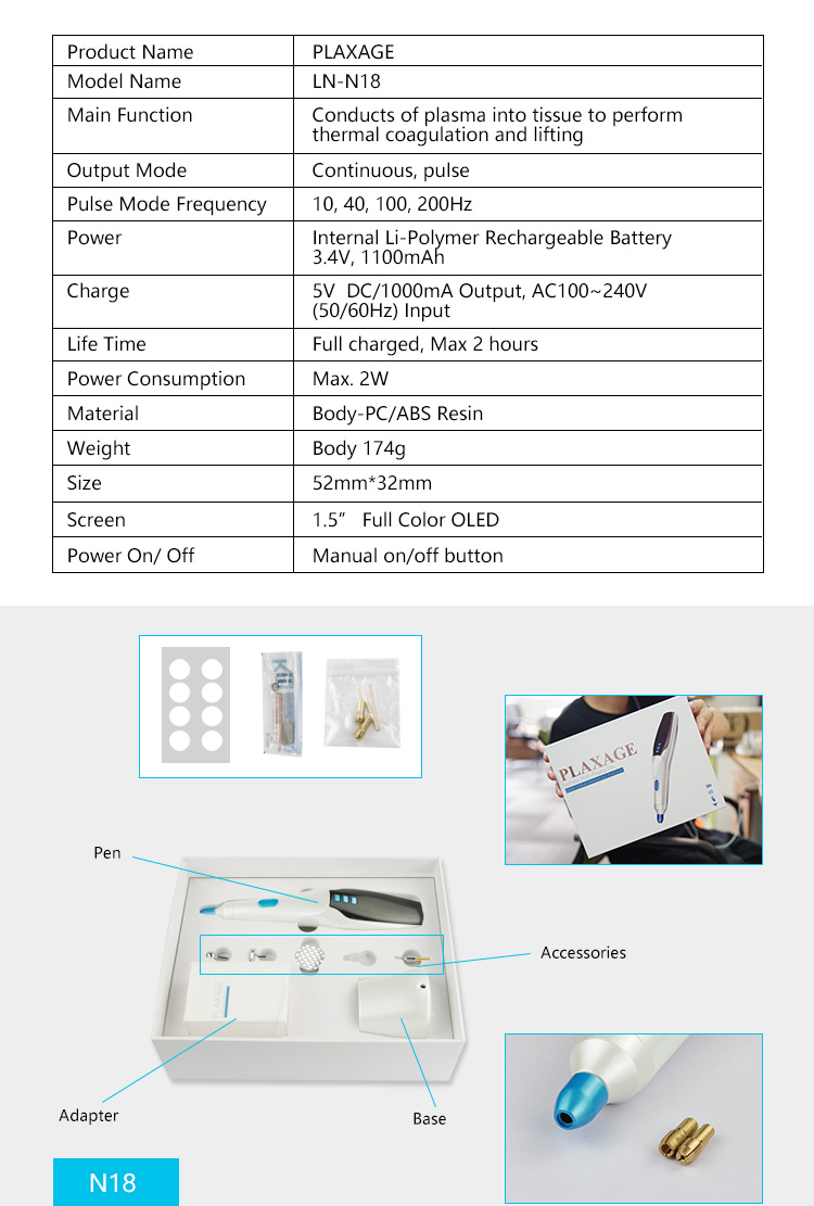 2019 Hotest Plaxage Korea Plasma Pen Plasma Lift Pen Wrinkle Removal Fibroblast Plasma Pen Laser