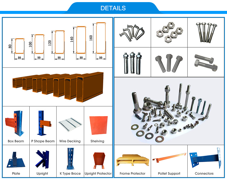 Adjustable Heavy Duty Warehouse Storage Q235B Steel Pallet Rack