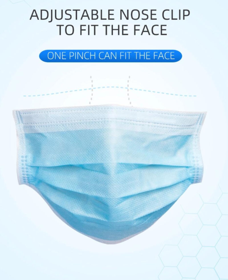 Elasticity 3 Ply Disposable Protective Face Mask with Ear Loop