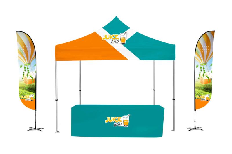 Outdoor Trade Show Gazebo Marquee Canopy Pop up Tent with Feather Flag Sets