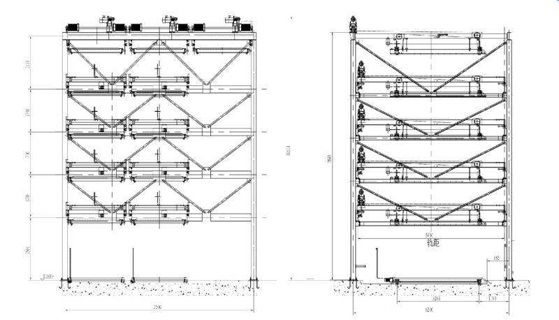 Psh6 Six-Storey Lifting Side-Sliding Garages Parking System