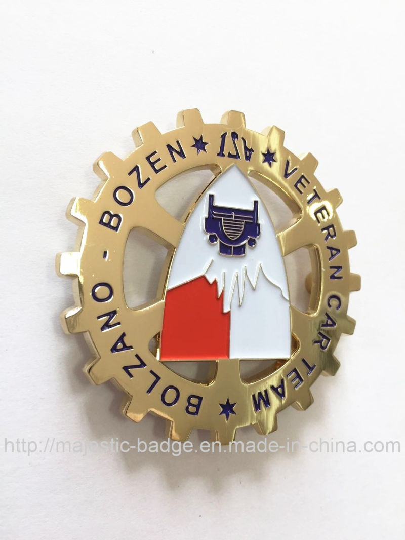 Custom Made Soft Enamel Gold Plated Metal Car Badge