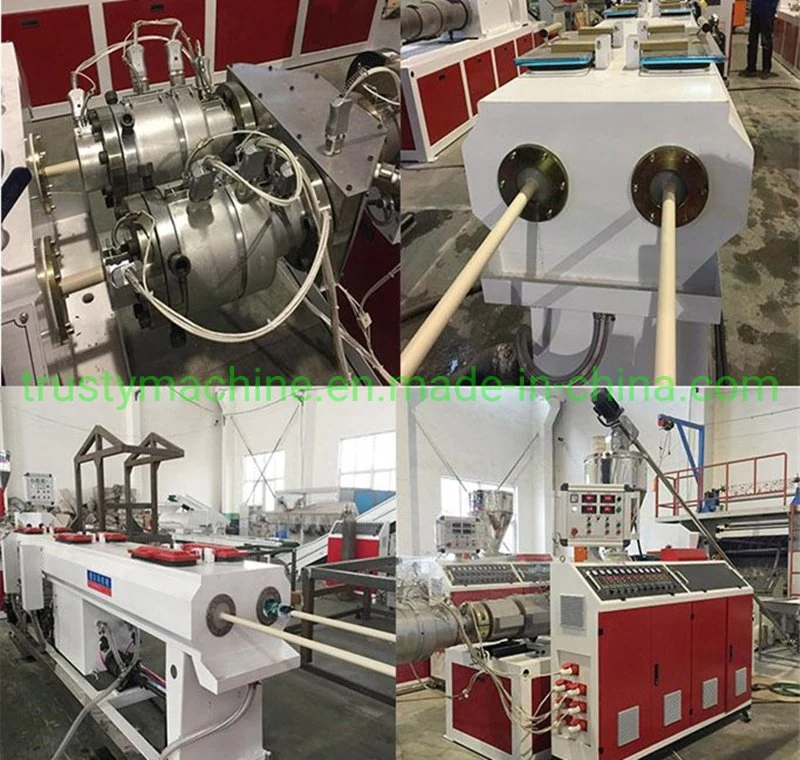 PVC Electric Conduit Pipe Making Machine / Double Pipe Extrusion Line