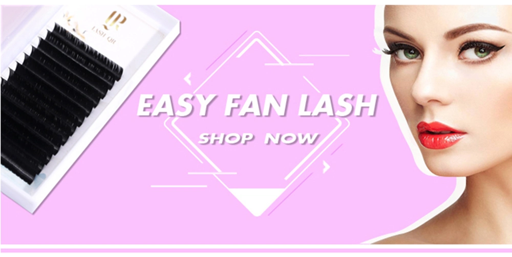 Professional Permanent Natural Soft Extra Long Pre Made Volume False Eyelashes Lash Extension for Salon