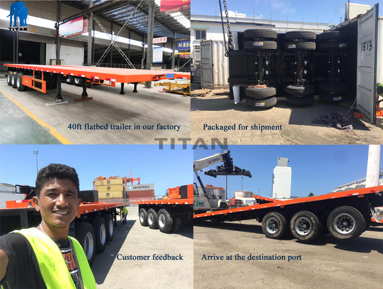 Titan 60 Tons Capacity Flatbed Trailer with Reinforced Landing Gear