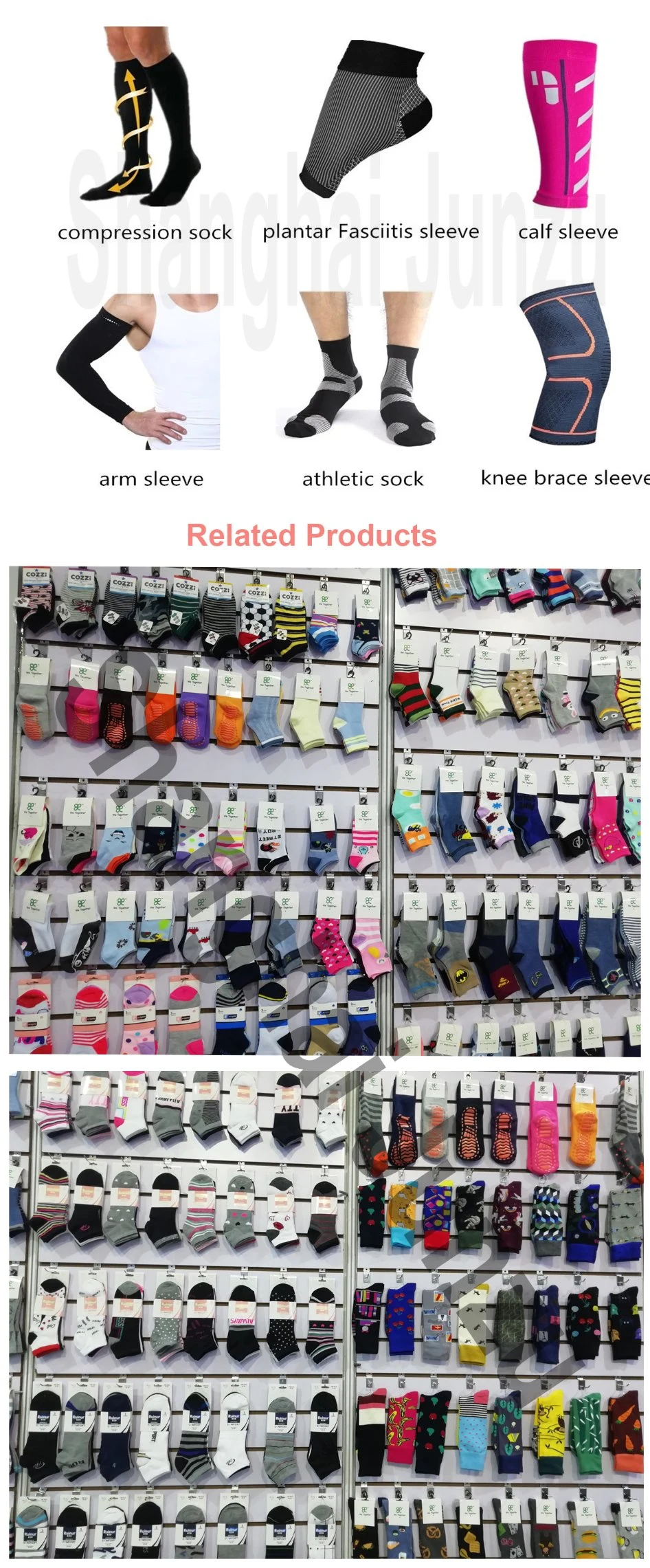 High Knee Compression Socks Custom Design ODM OEM High Quality Fashion Athletic Socks Sport Sock