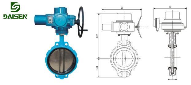 Pn10/16 Pressure Valve Wafer Type Soft Sealed Electric Butterfly Valve