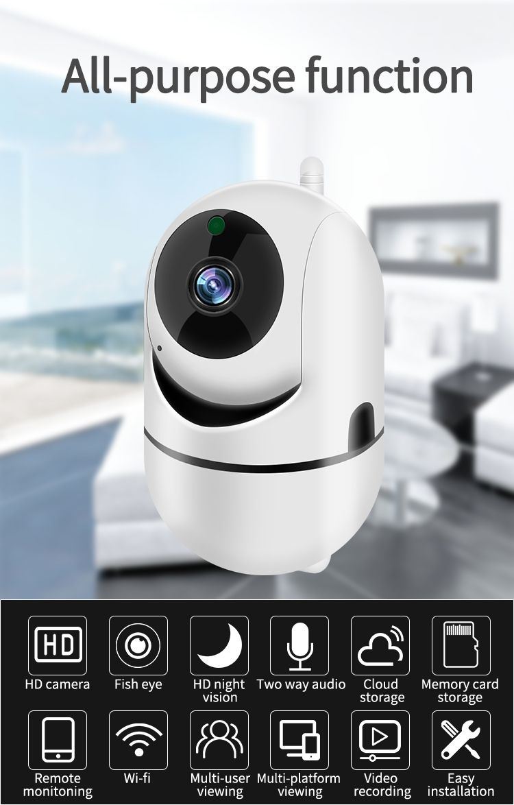 Wireless Auto Rotate Tracking 360 Degree Viewing Remote Hidden IP Camera CCTV Camera