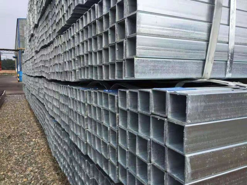 Hot Dipped Galvanized Rectangular Section Cold Rolled Material Mild Steel Pipe for Construction