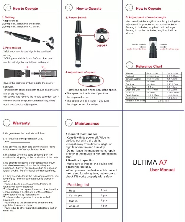 Therapy Pen Meso Pen A7 Medical Dr Derma Microneedle for Skin Rejuvenation