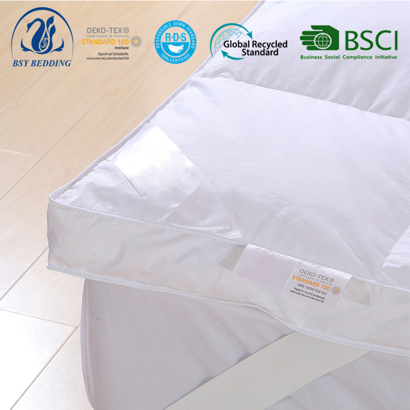 Wholesale Hotel King/Queen Size Duck Feather Filling Mattress Topper