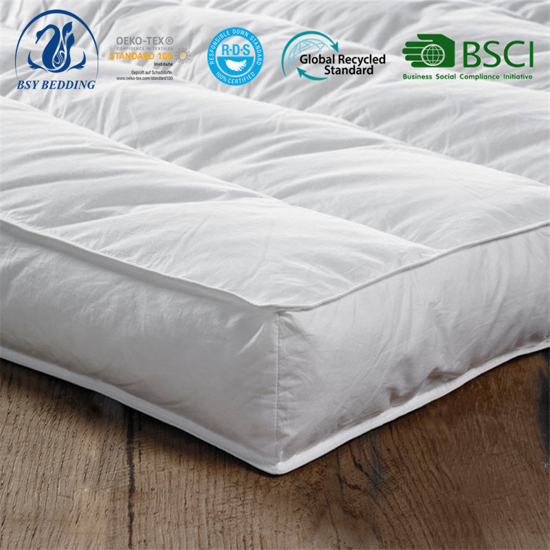 Duck Feather Mattress Hotel White Duck Feather Fillings Comfort Mattress Protector