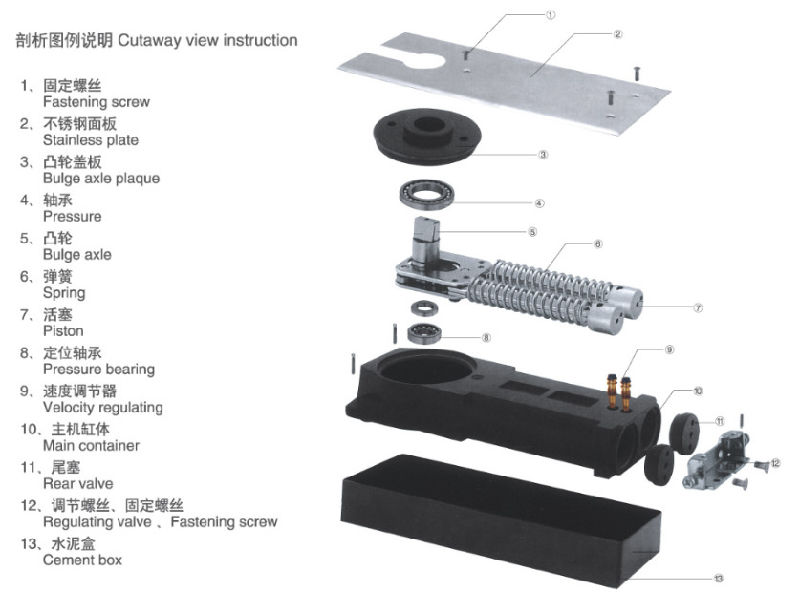 Floor Spring for Glass Door Heavy Duty Hydraulic Floor Spring