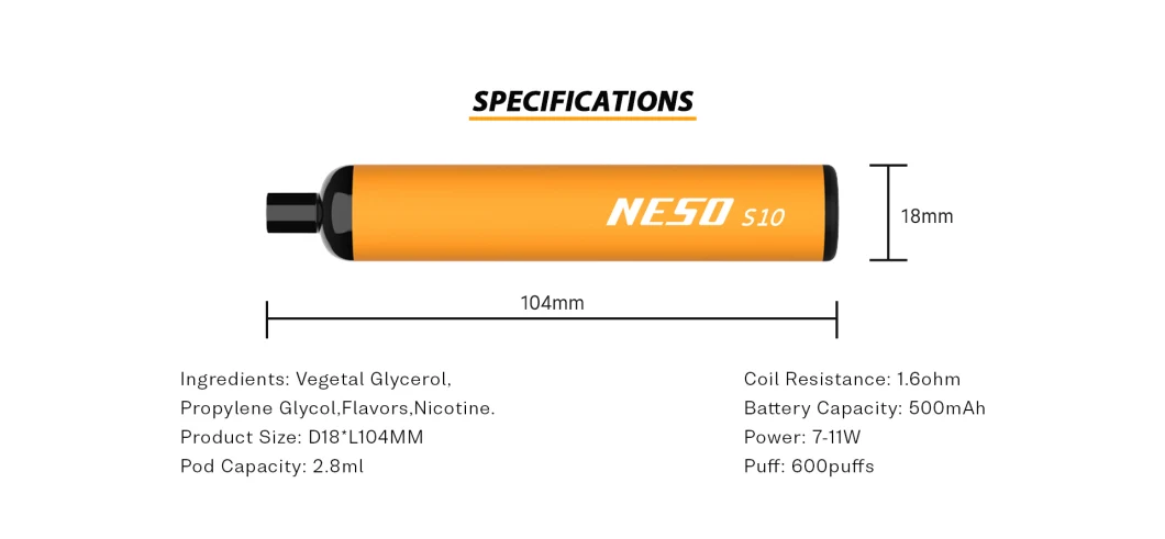 High Productivity Disposable Ecig Neso S10 Replacement Coil E-Cigarette