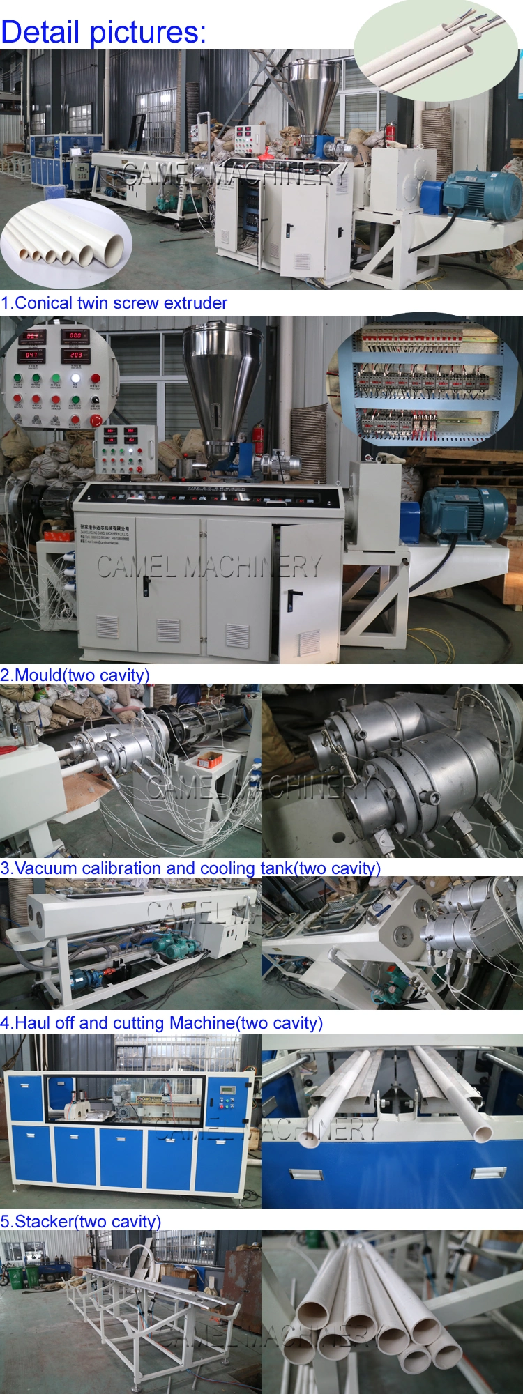 Double Screw PVC Plastic Pipe Extrusion Line / PVC Electric Conduit Pipe Making Machine