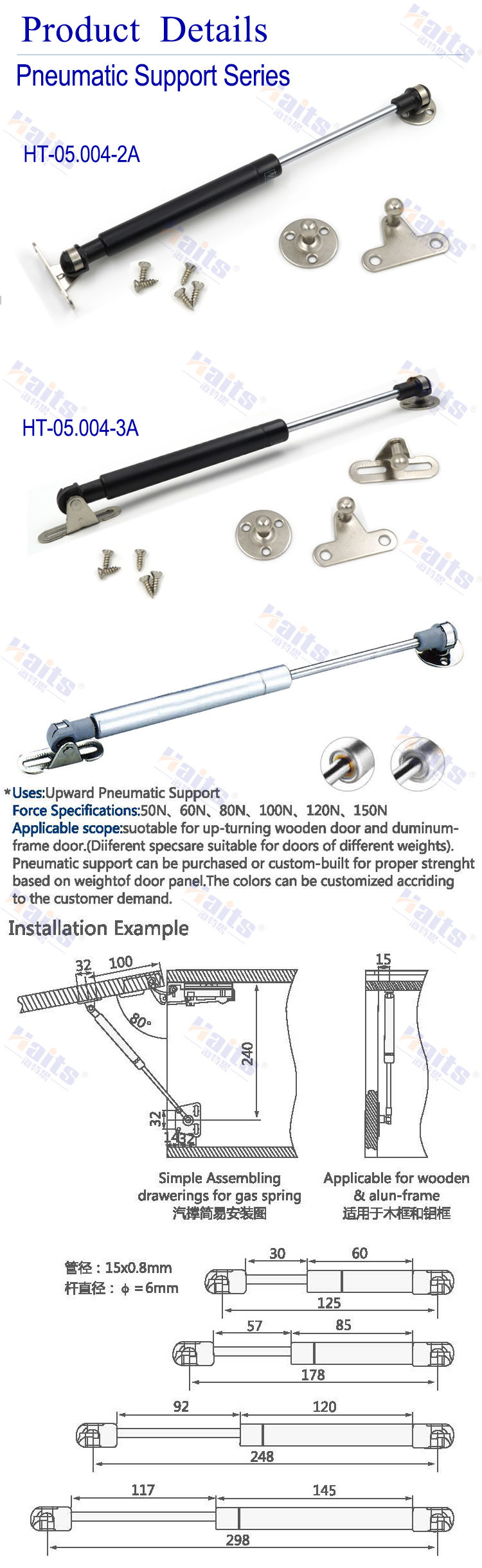 Gas Spring for Wall Bed Gas Spring 60n